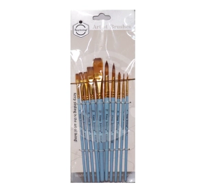 Keep Smiling Paint Brush Set Multi-Shape (10 Pieces)