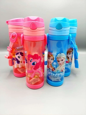 Little Pony Girls Water Bottle with Straw