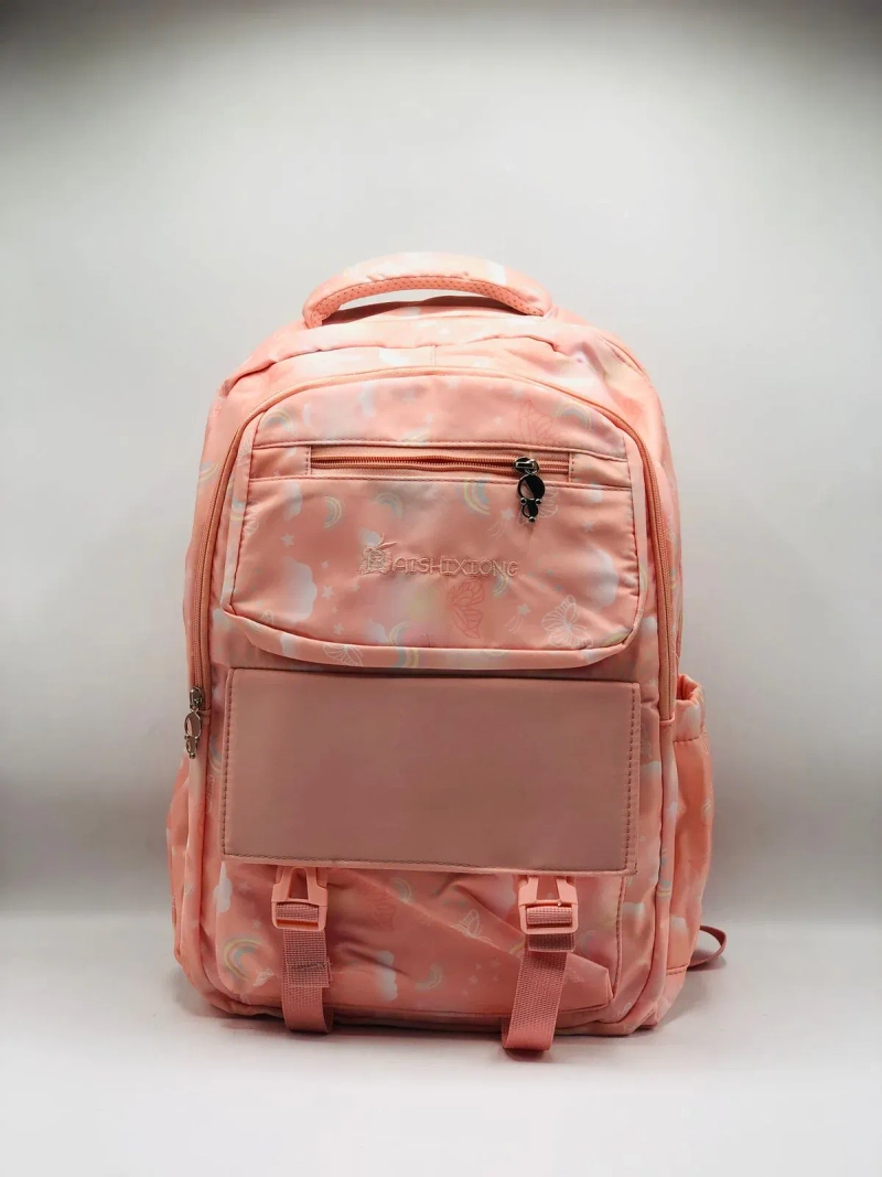pImg-Girls Peach School Backpack Premium1