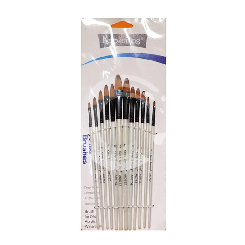 pImg-Keep Smiling Filbert Brush Set (12 Pieces)1