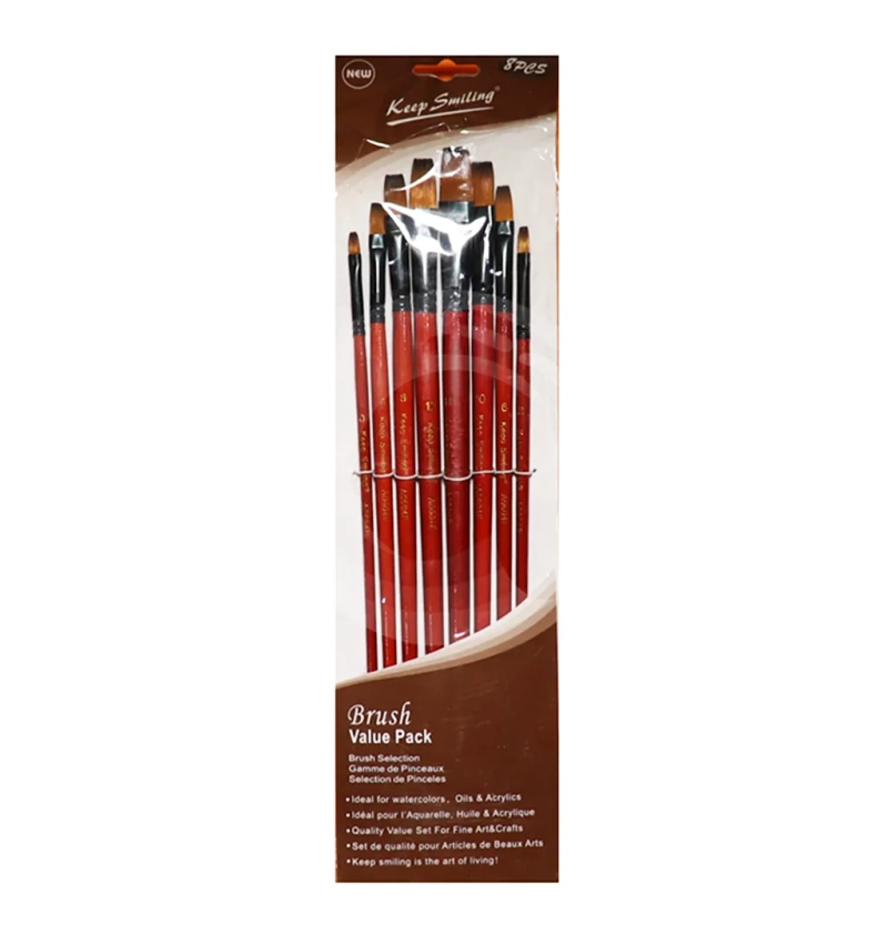 pImg-Keep Smiling Flat Brush Set (8 Pieces)1