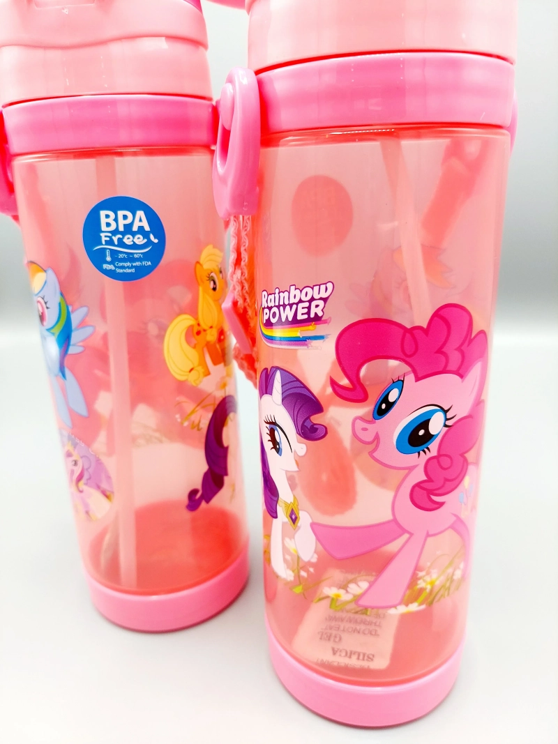 pImg-Little Pony Girls Water Bottle with Straw4