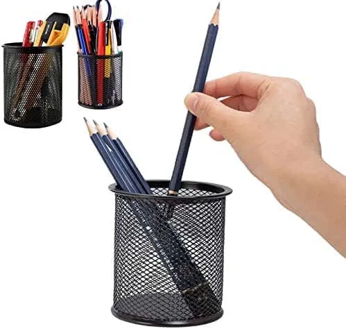 pImg-Metal Mesh Pen Holder Jar2