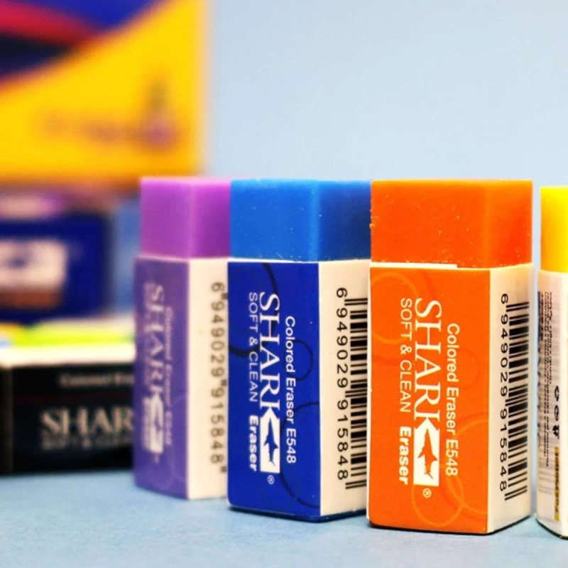 pImg-Shark Colorful Erasers Pack (8 Colors)1