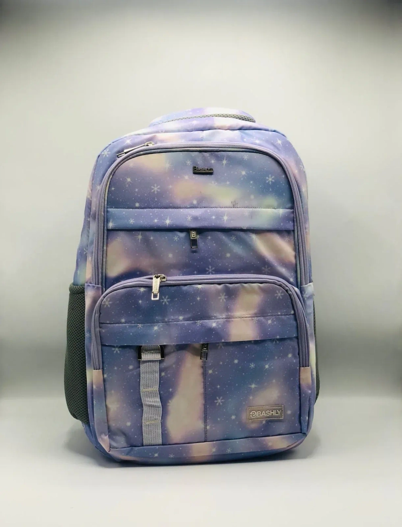 pImg-Star & Floral Print Girls School Backpack1